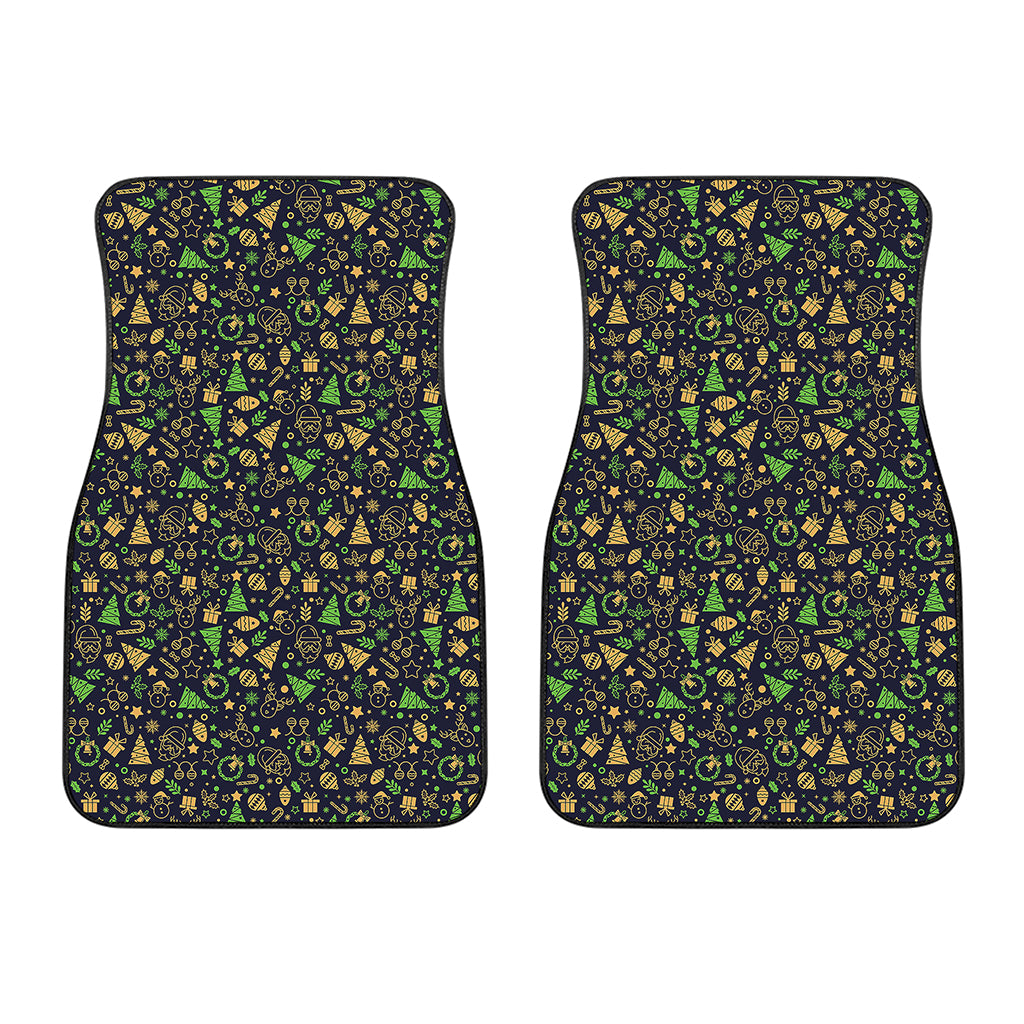 Christmas Party Elements Pattern Print Front Car Floor Mats