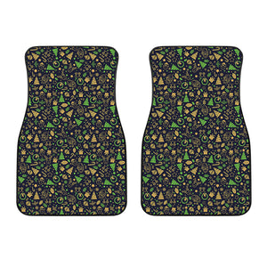 Christmas Party Elements Pattern Print Front Car Floor Mats