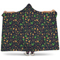Christmas Party Elements Pattern Print Hooded Blanket