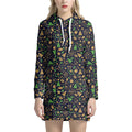 Christmas Party Elements Pattern Print Pullover Hoodie Dress