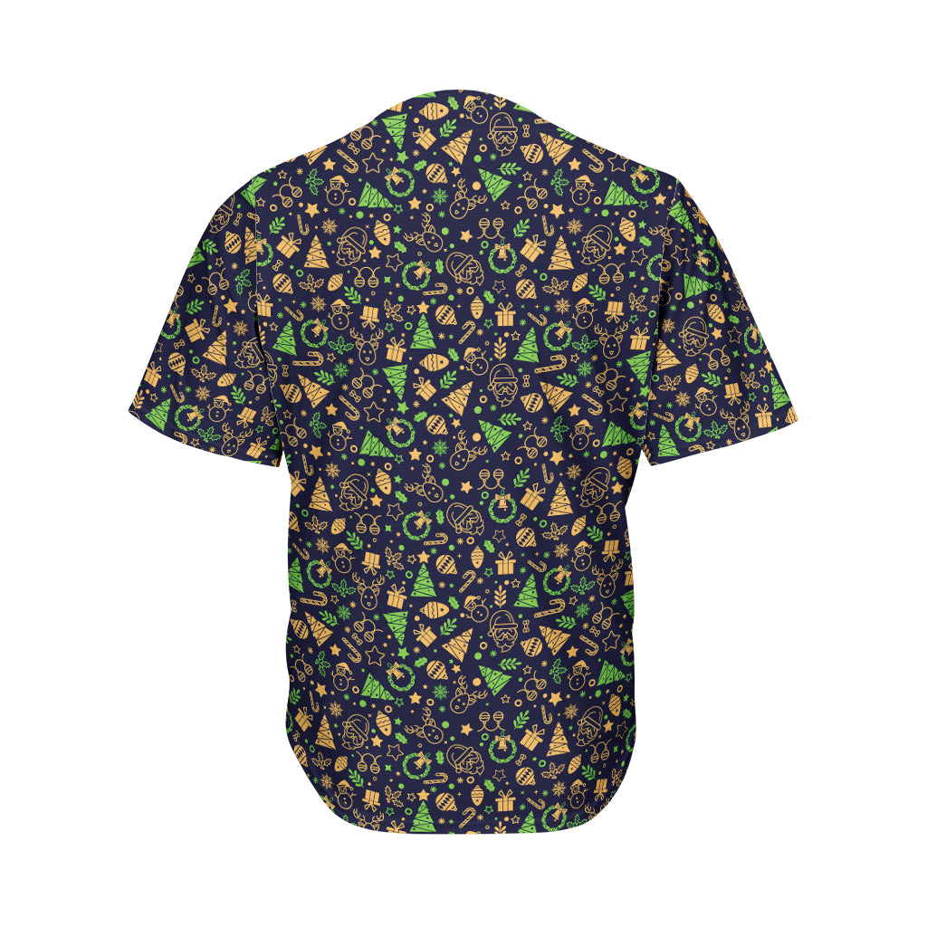 Christmas Party Elements Pattern Print Men's Baseball Jersey