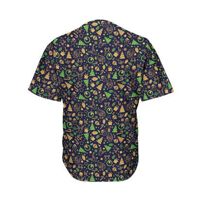 Christmas Party Elements Pattern Print Men's Baseball Jersey