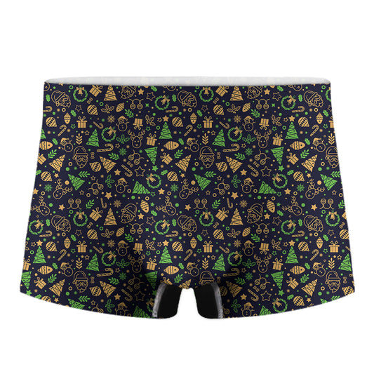 Christmas Party Elements Pattern Print Men's Boxer Briefs