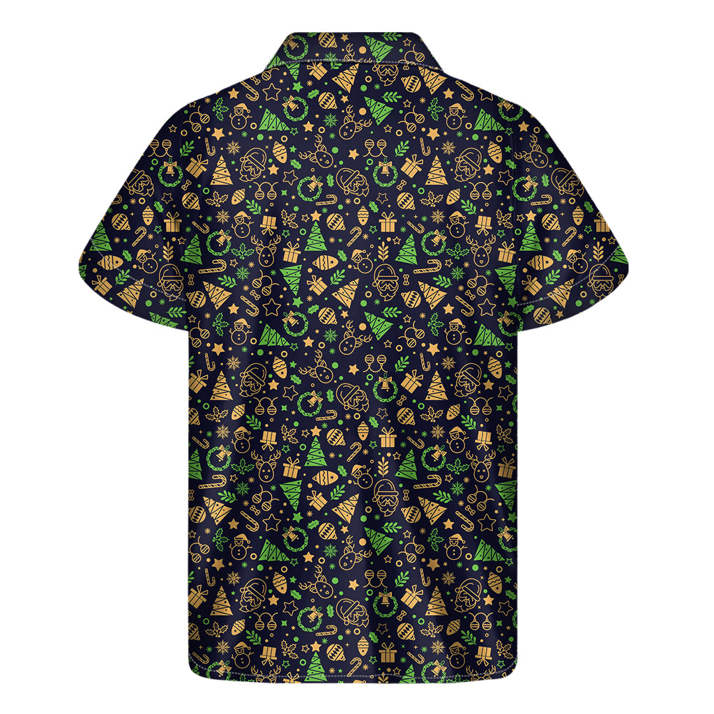 Christmas Party Elements Pattern Print Men's Short Sleeve Shirt