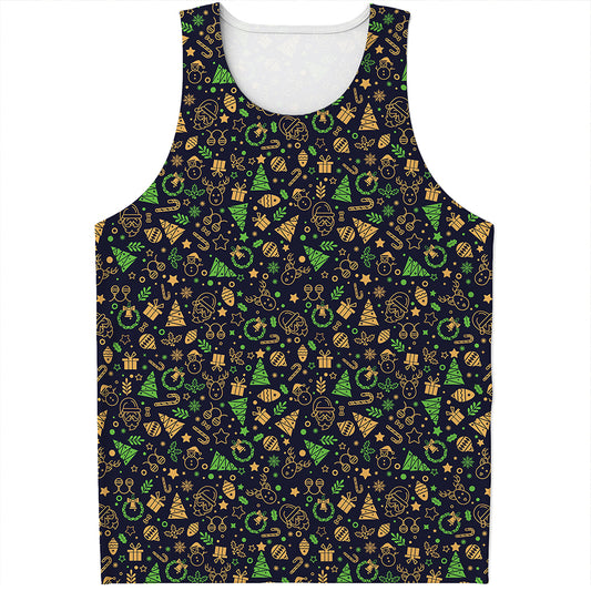 Christmas Party Elements Pattern Print Men's Tank Top