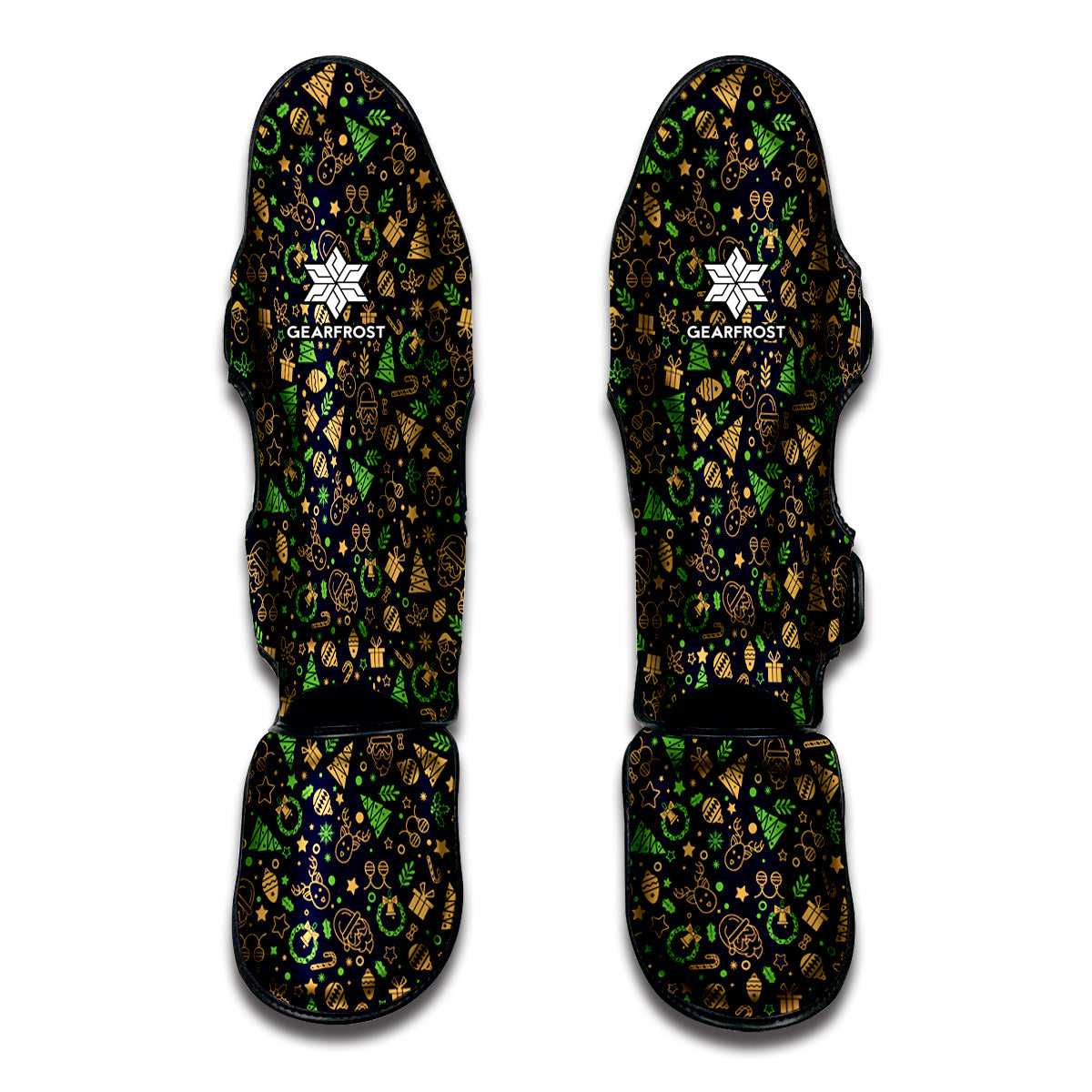 Christmas Party Elements Pattern Print Muay Thai Shin Guard
