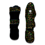 Christmas Party Elements Pattern Print Muay Thai Shin Guard