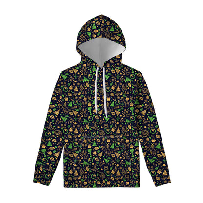 Christmas Party Elements Pattern Print Pullover Hoodie