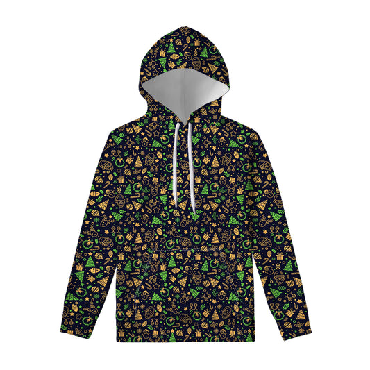 Christmas Party Elements Pattern Print Pullover Hoodie