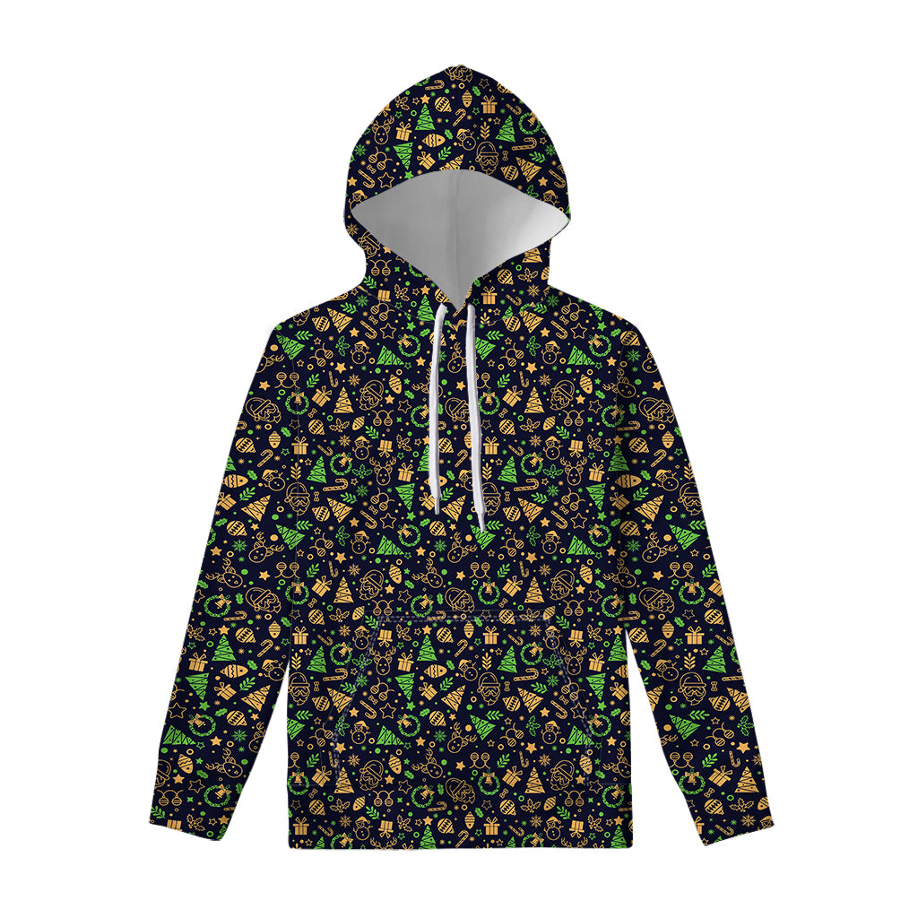Christmas Party Elements Pattern Print Pullover Hoodie