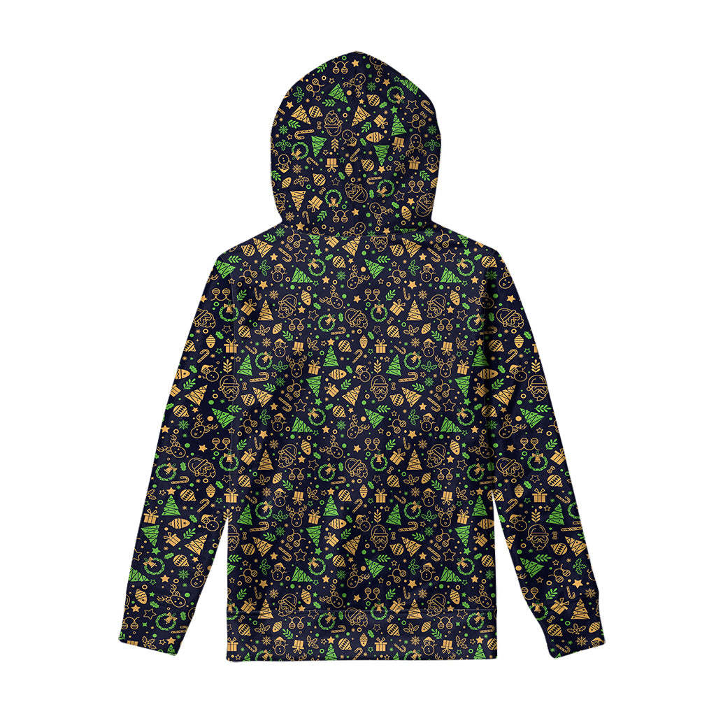 Christmas Party Elements Pattern Print Pullover Hoodie