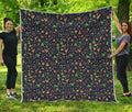 Christmas Party Elements Pattern Print Quilt