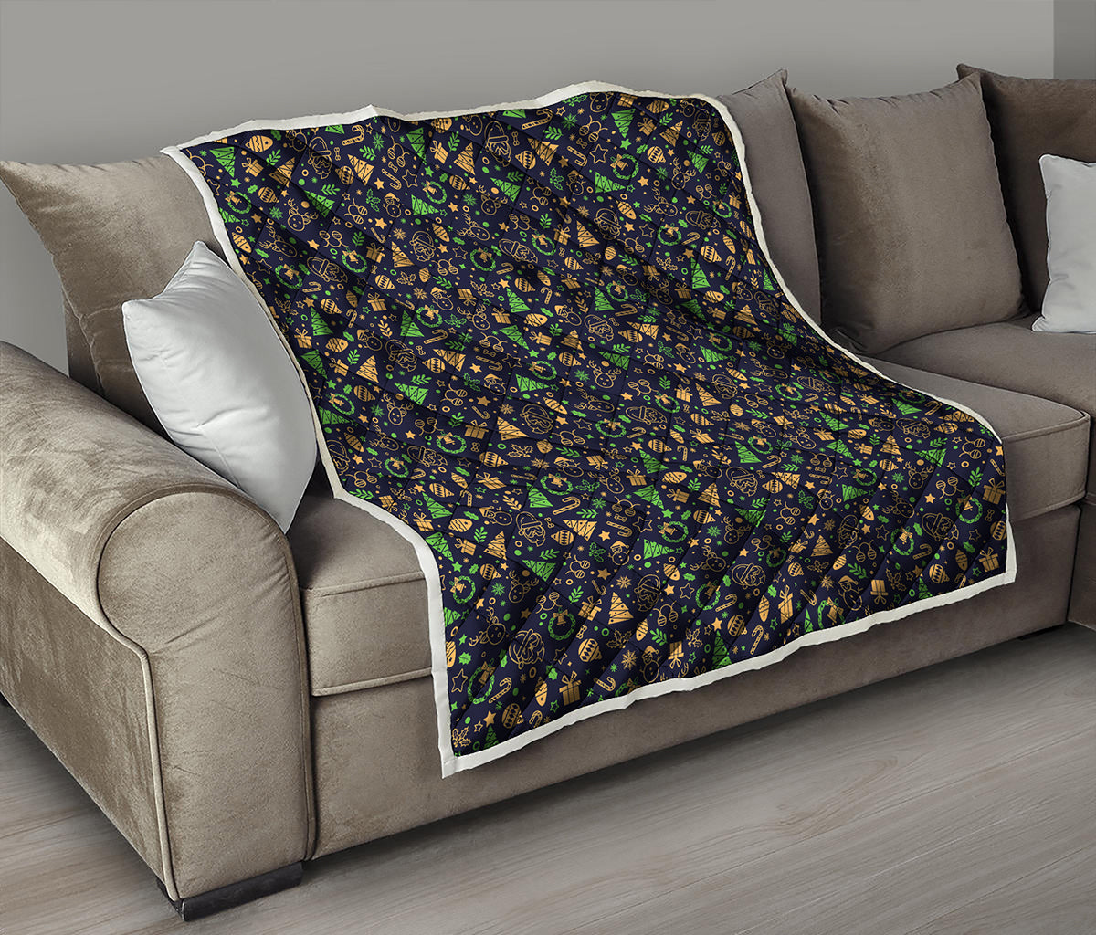Christmas Party Elements Pattern Print Quilt