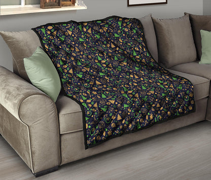Christmas Party Elements Pattern Print Quilt