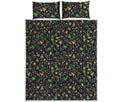 Christmas Party Elements Pattern Print Quilt Bed Set