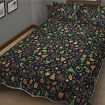 Christmas Party Elements Pattern Print Quilt Bed Set
