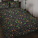 Christmas Party Elements Pattern Print Quilt Bed Set
