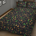 Christmas Party Elements Pattern Print Quilt Bed Set