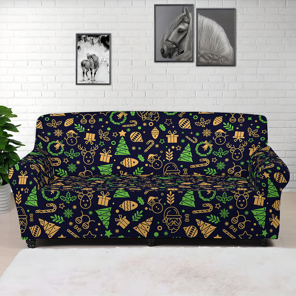 Christmas Party Elements Pattern Print Sofa Cover
