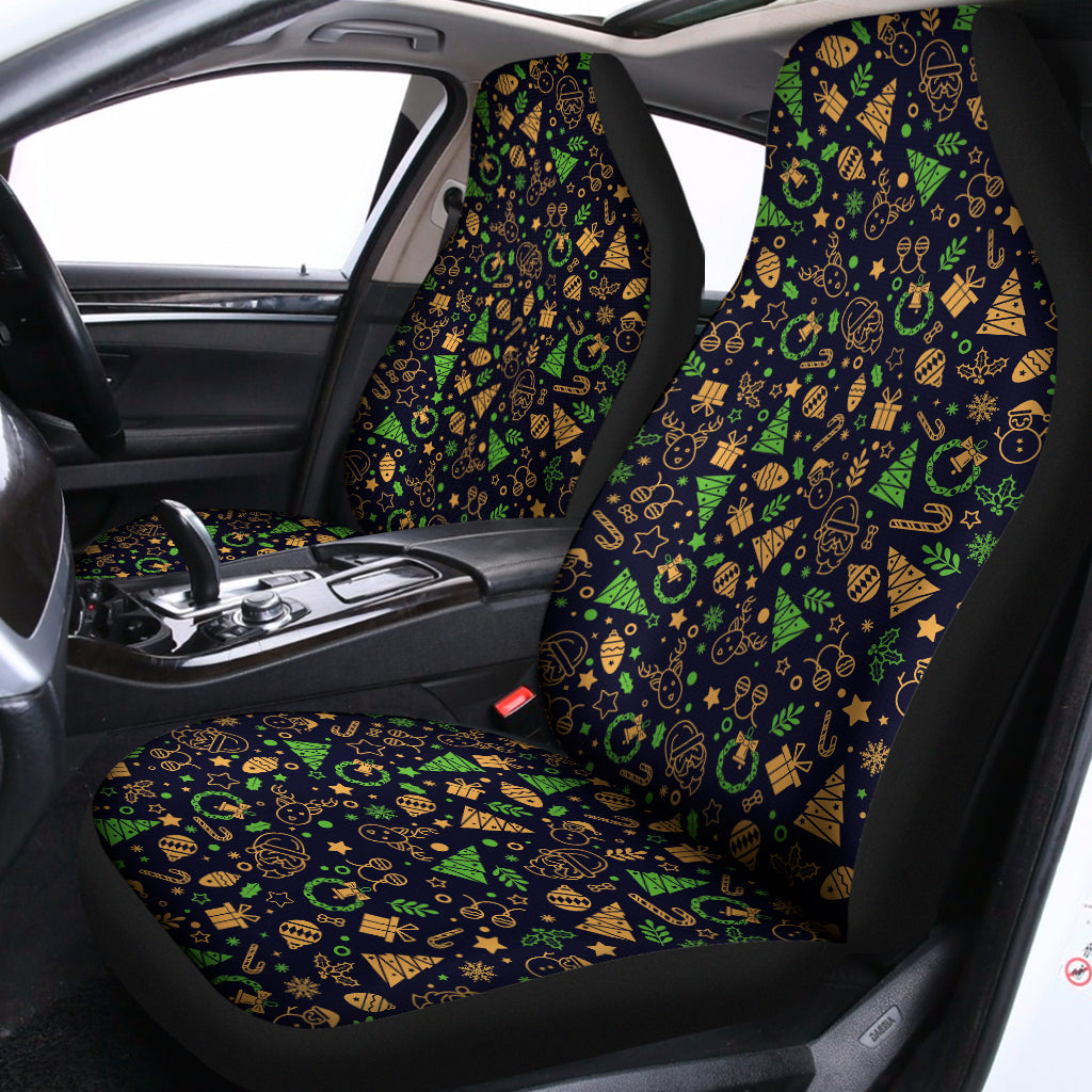 Christmas Party Elements Pattern Print Universal Fit Car Seat Covers