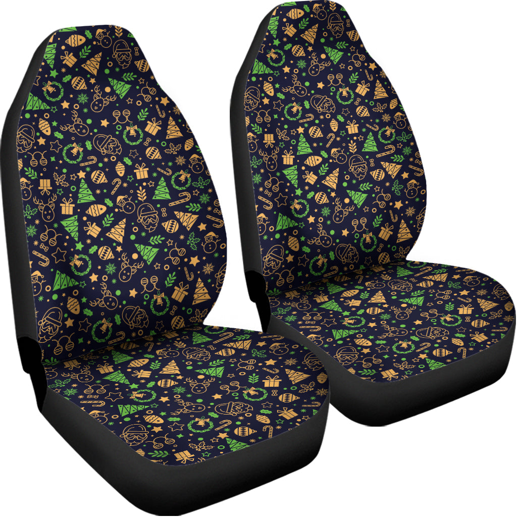 Christmas Party Elements Pattern Print Universal Fit Car Seat Covers