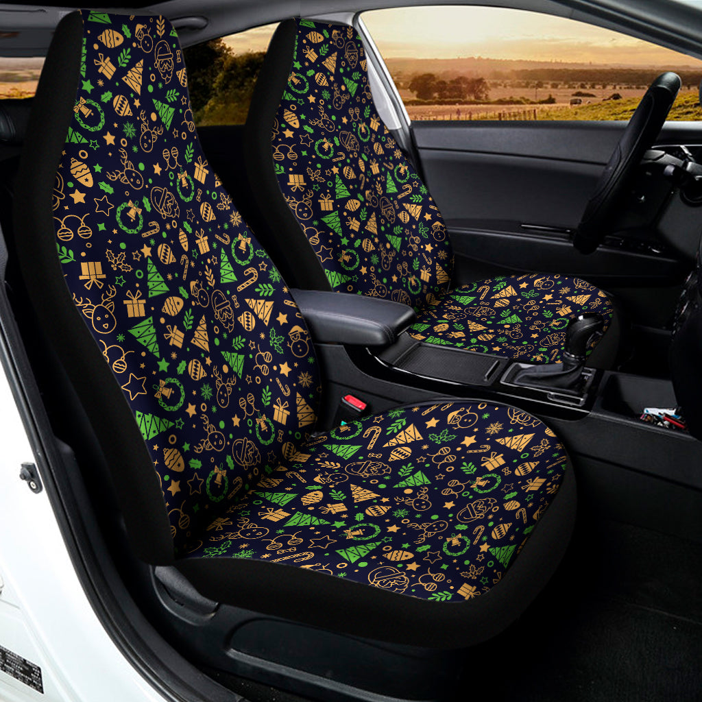 Christmas Party Elements Pattern Print Universal Fit Car Seat Covers