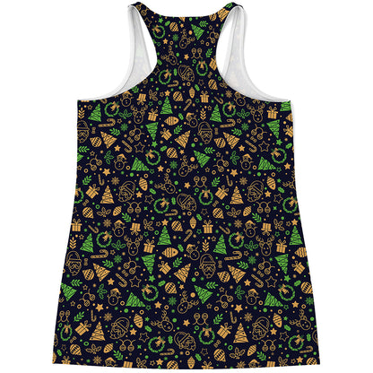 Christmas Party Elements Pattern Print Women's Racerback Tank Top