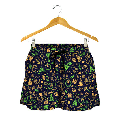 Christmas Party Elements Pattern Print Women's Shorts