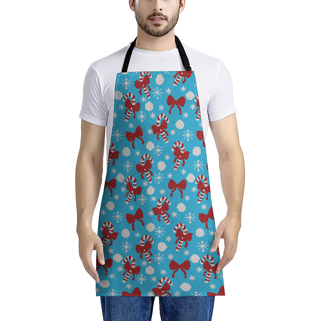 Christmas Party Knitted Pattern Print Apron