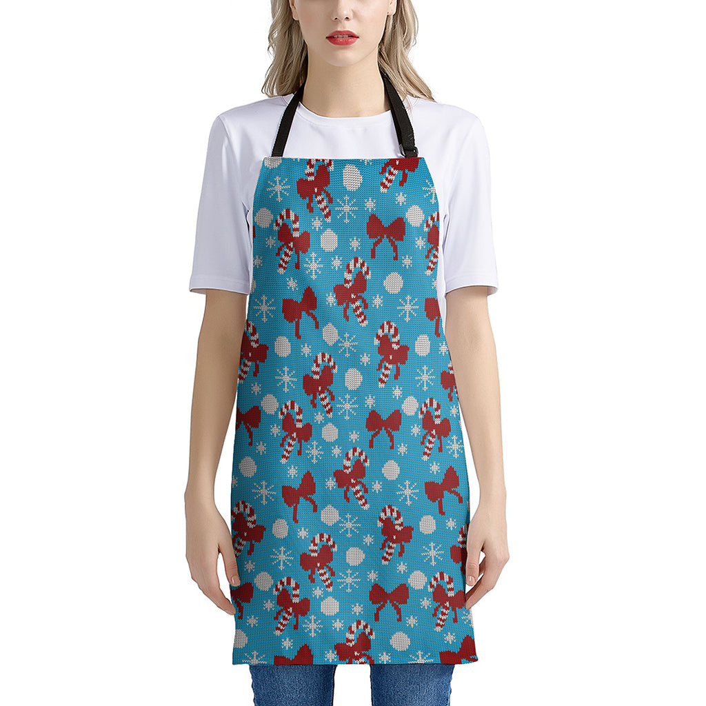 Christmas Party Knitted Pattern Print Apron