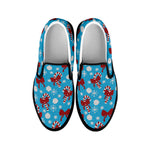 Christmas Party Knitted Pattern Print Black Slip On Shoes