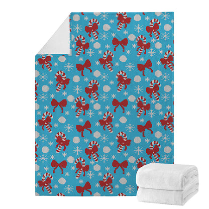 Christmas Party Knitted Pattern Print Blanket