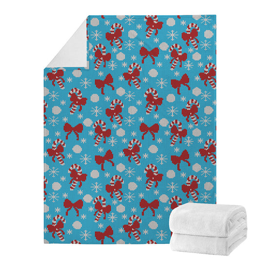 Christmas Party Knitted Pattern Print Blanket