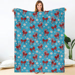 Christmas Party Knitted Pattern Print Blanket