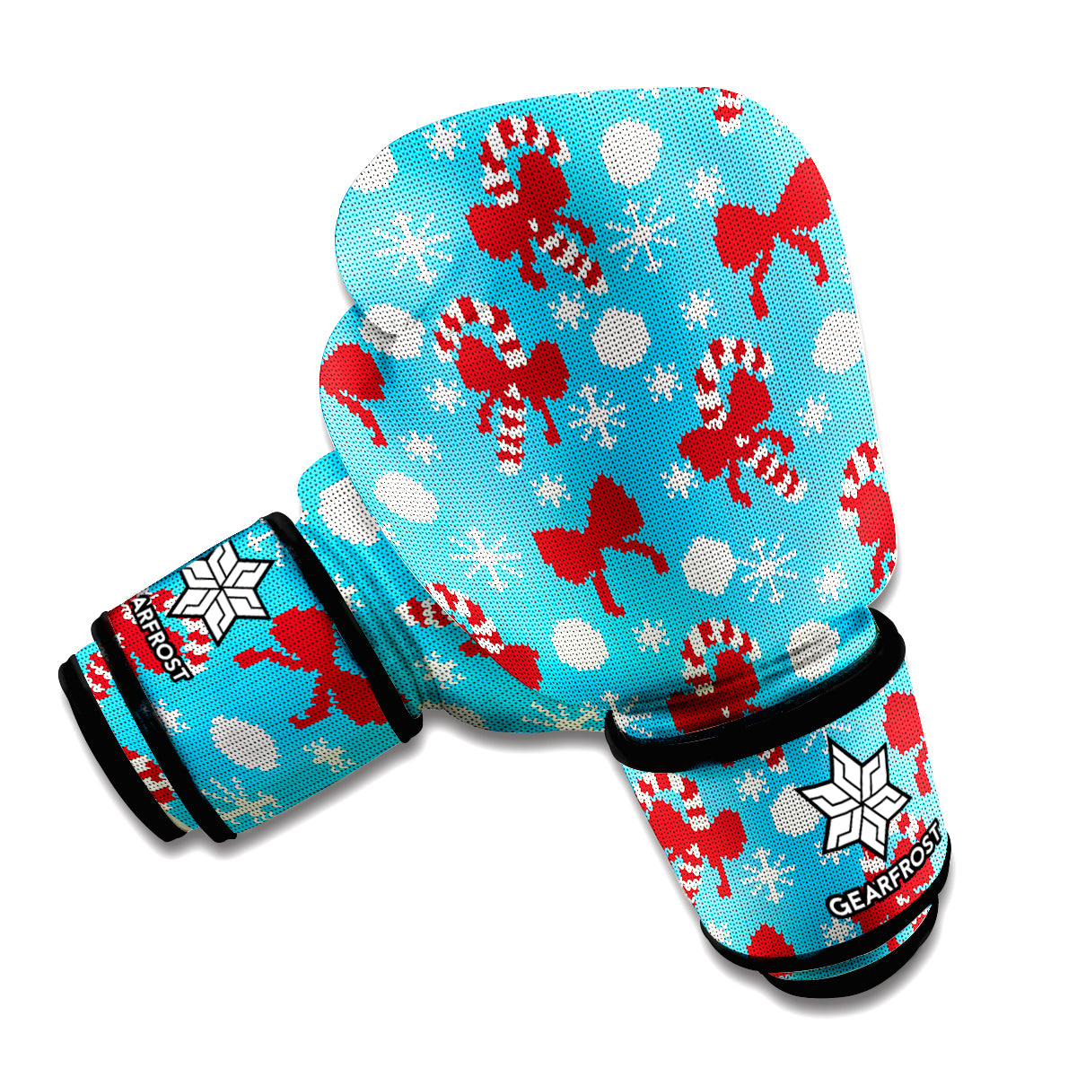 Christmas Party Knitted Pattern Print Boxing Gloves