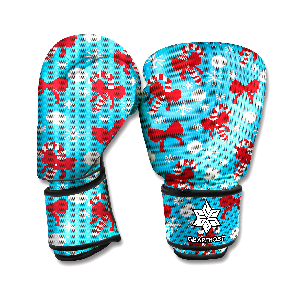 Christmas Party Knitted Pattern Print Boxing Gloves