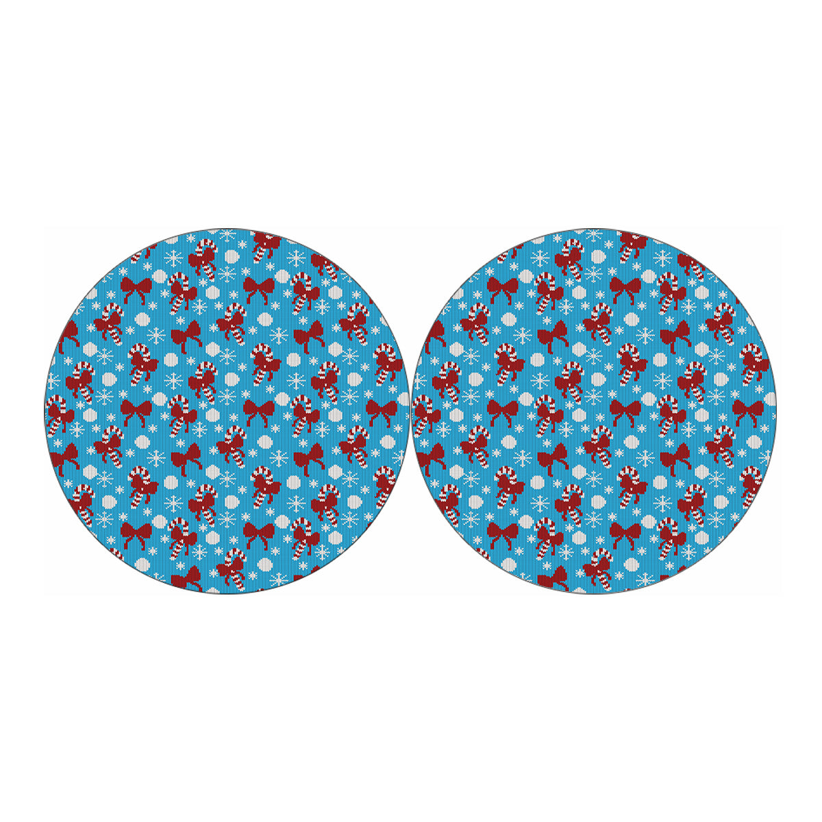 Christmas Party Knitted Pattern Print Car Coasters