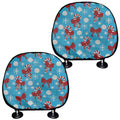 Christmas Party Knitted Pattern Print Car Headrest Covers