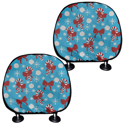 Christmas Party Knitted Pattern Print Car Headrest Covers