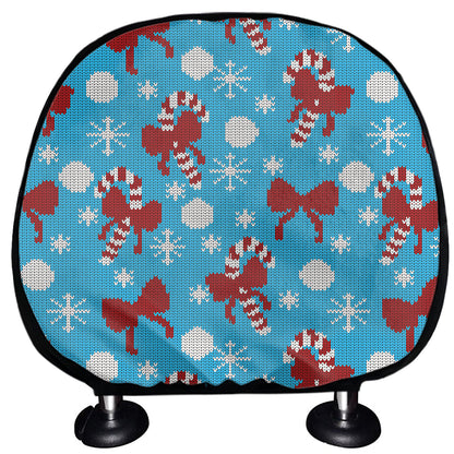 Christmas Party Knitted Pattern Print Car Headrest Covers