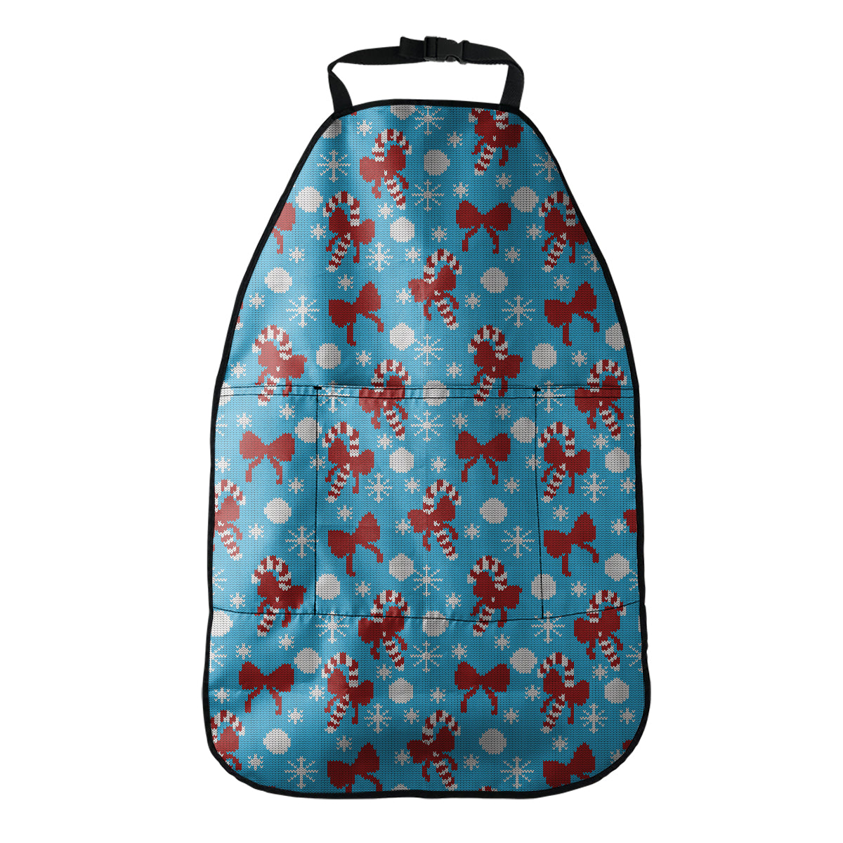 Christmas Party Knitted Pattern Print Car Seat Organizers