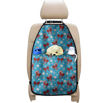 Christmas Party Knitted Pattern Print Car Seat Organizers