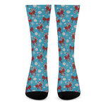 Christmas Party Knitted Pattern Print Crew Socks