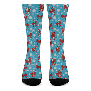 Christmas Party Knitted Pattern Print Crew Socks