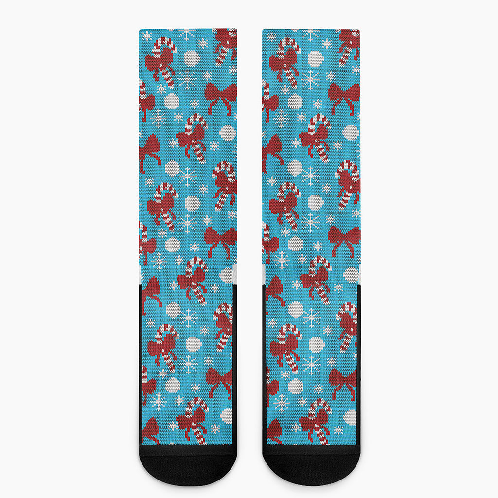 Christmas Party Knitted Pattern Print Crew Socks