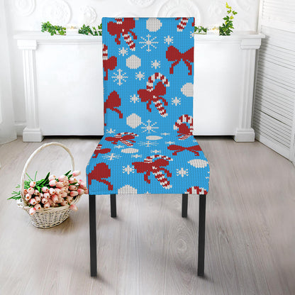 Christmas Party Knitted Pattern Print Dining Chair Slipcover