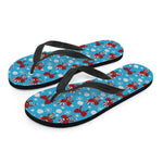 Christmas Party Knitted Pattern Print Flip Flops