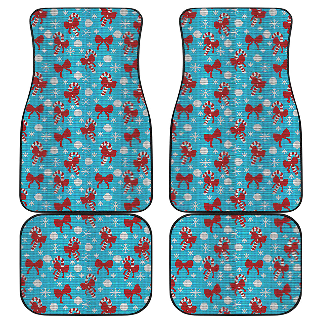 Christmas Party Knitted Pattern Print Front and Back Car Floor Mats