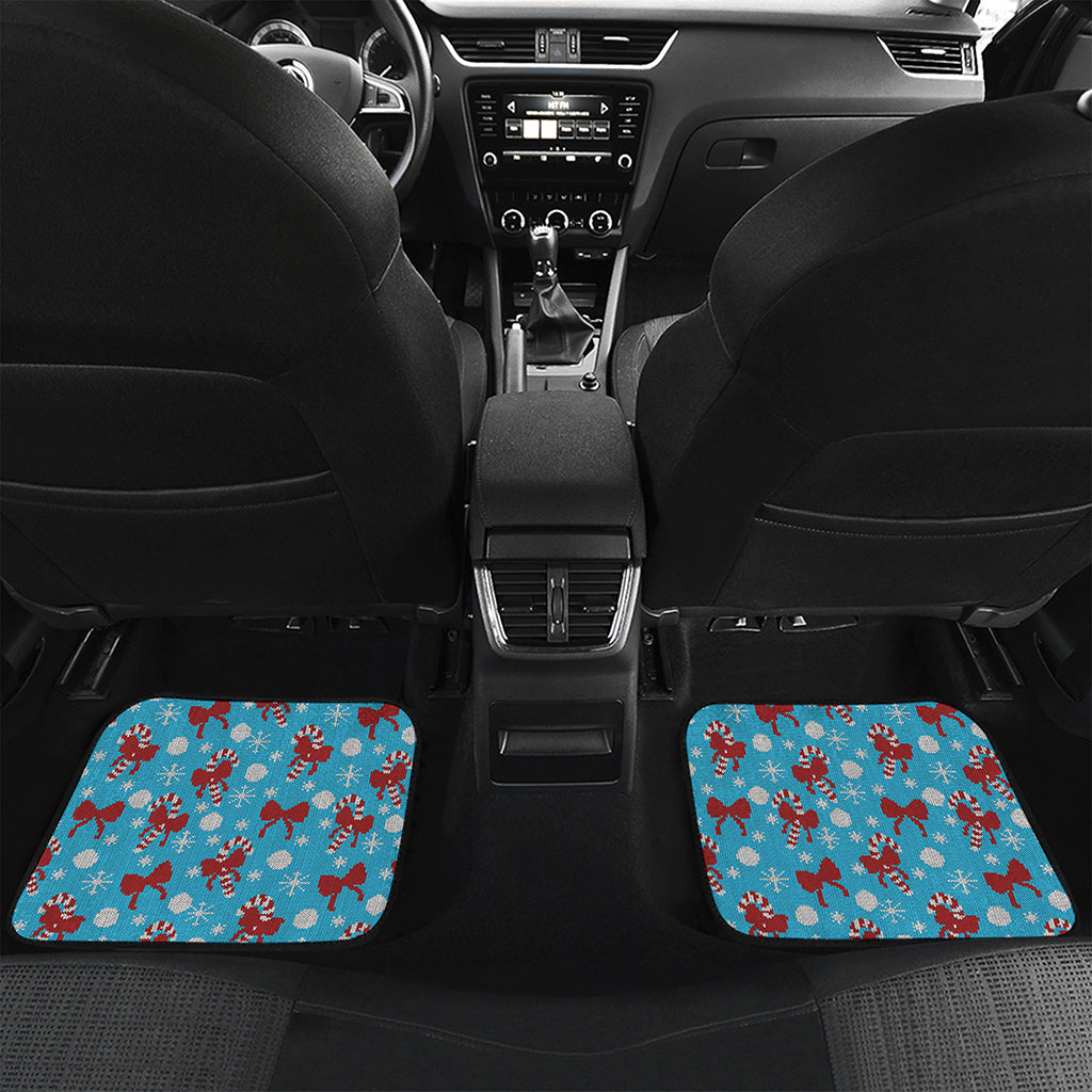 Christmas Party Knitted Pattern Print Front and Back Car Floor Mats