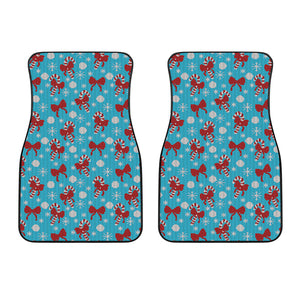 Christmas Party Knitted Pattern Print Front Car Floor Mats